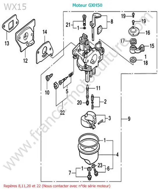 Carburateur HONDA WX15
