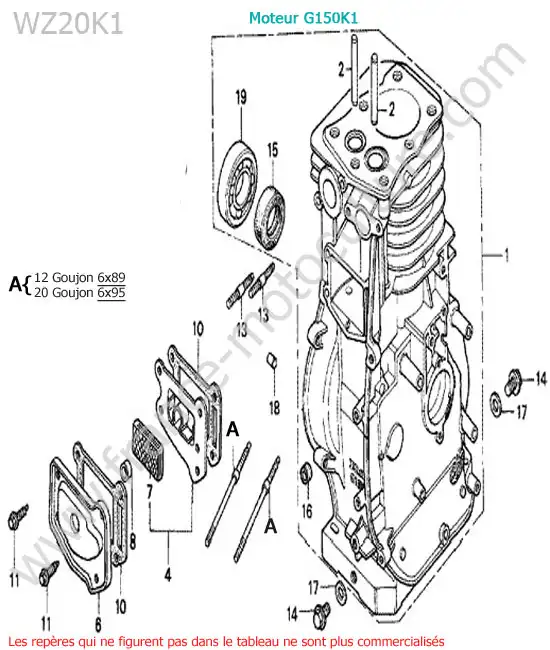 Cylindre HONDA WZ20-2