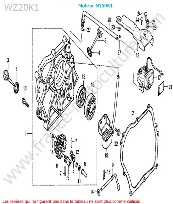 Carter moteur HONDA WZ20-2