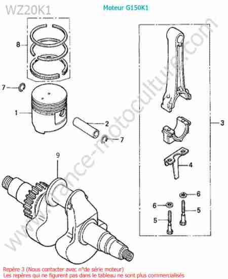 HONDA - WZ20-2 : Vilebrequin-piston