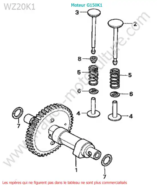 Arbre a cames HONDA WZ20-2