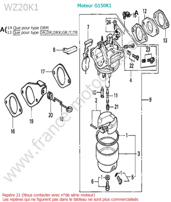 Carburateur HONDA WZ20-2
