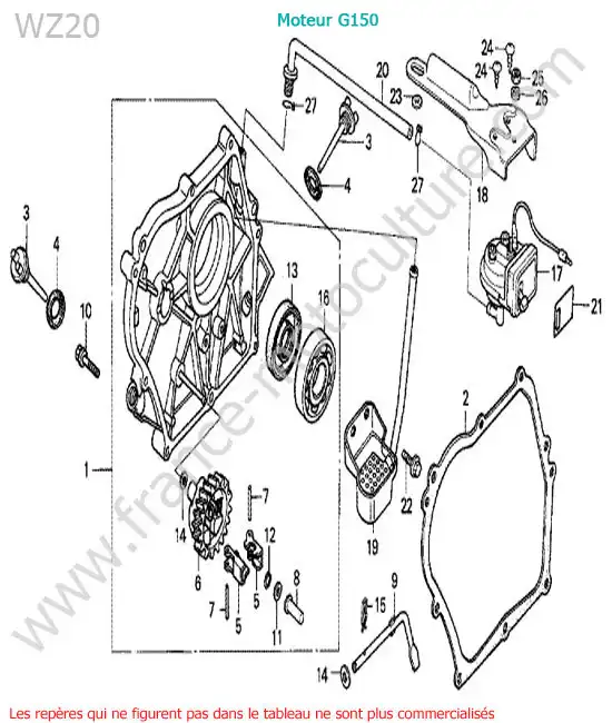 Carter moteur HONDA WZ20
