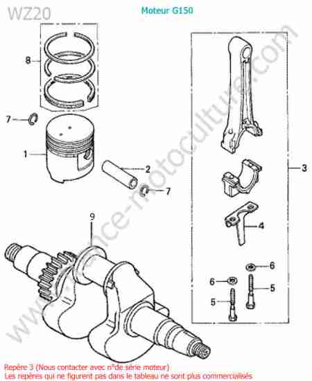 HONDA - WZ20 : Piston-vilebrequin