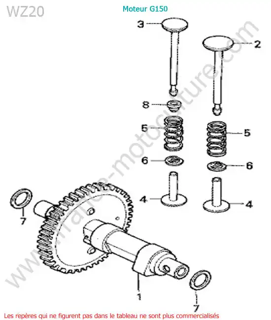 Arbre a cames HONDA WZ20