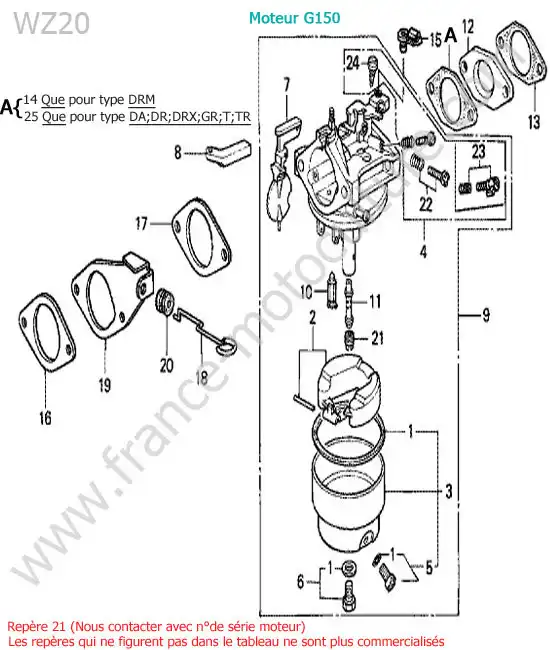 Carburateur HONDA WZ20