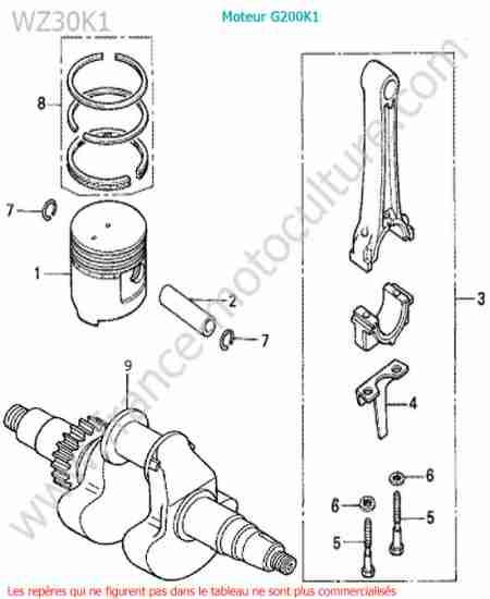 HONDA - WZ30-2 : Piston-vilebrequin