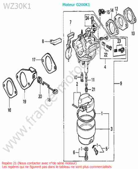 HONDA - WZ30-2 : Carburateur 