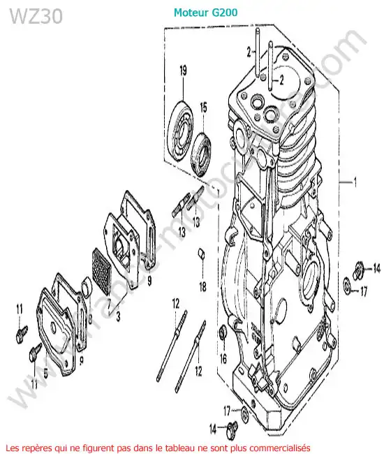 Cylindre HONDA WZ30