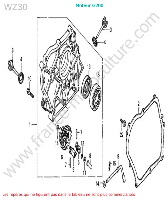 Carter moteur HONDA WZ30