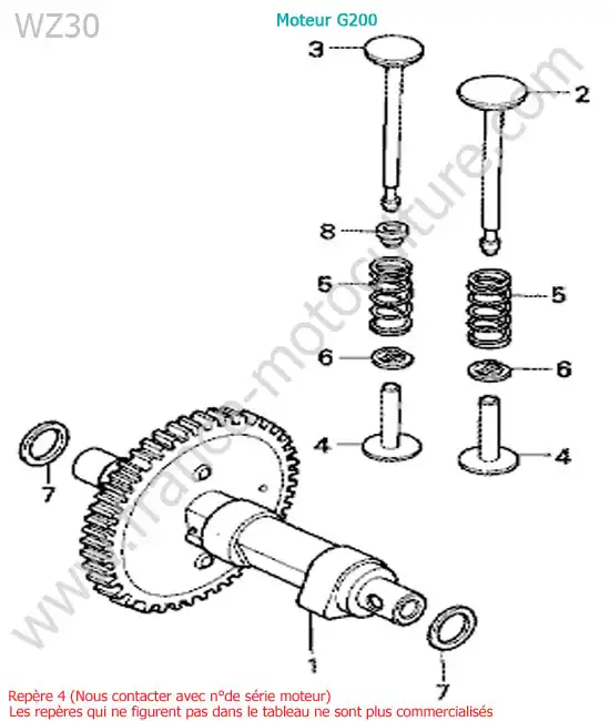 Arbre a cames HONDA WZ30
