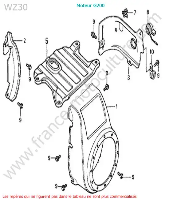 Couvercle moteur HONDA WZ30