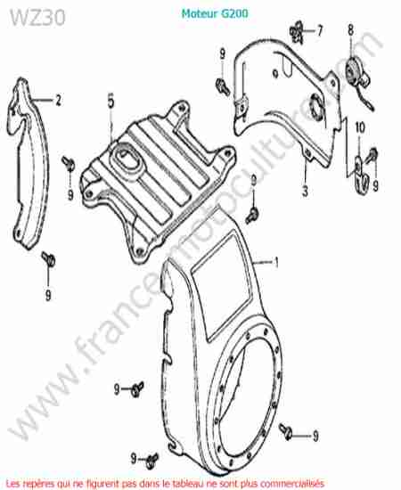 HONDA - WZ30 : Couvercle moteur