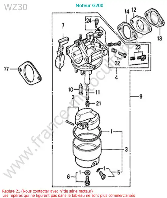 Carburateur HONDA WZ30
