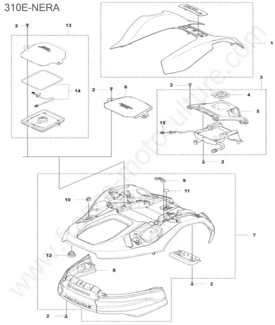 Capot HUSQVARNA 310E-NERA