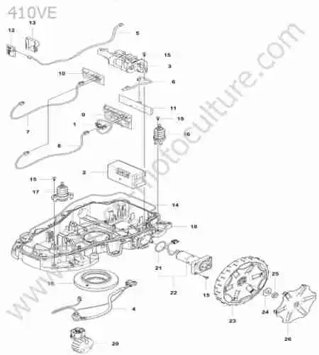 HUSQVARNA - 410VE : Batterie / roues