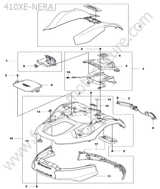 Coque HUSQVARNA 410XE-NERA
