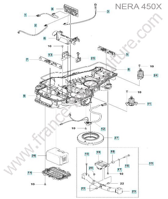 Chassis inferieur HUSQVARNA 450X-NERA