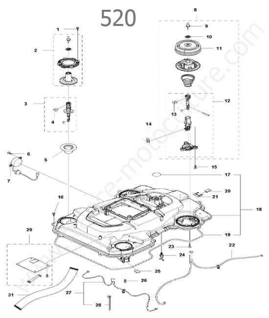 Chassis superieur HUSQVARNA 520