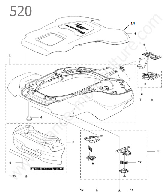 Pare-choc / couvercle HUSQVARNA 520