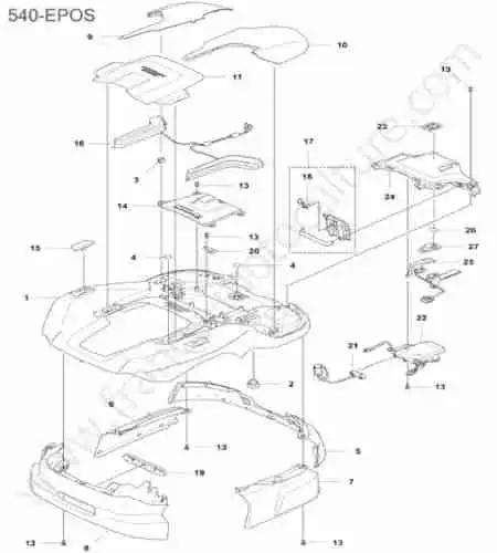 HUSQVARNA - 540-EPOS : Coque / lumiere / charge