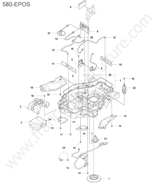 Chassis inferieur HUSQVARNA 580-EPOS