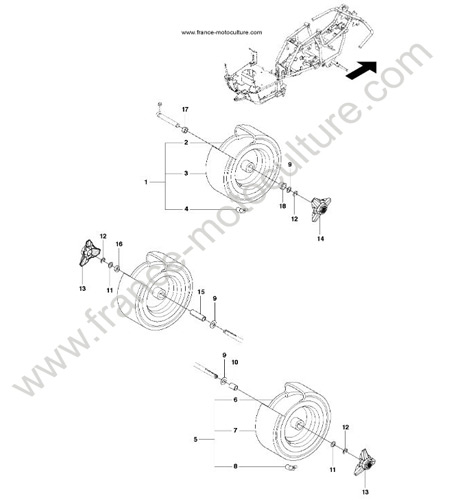 ROUES PNEUS HUSQVARNA R112C