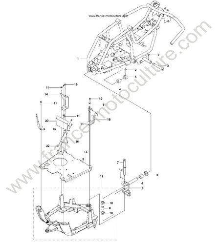 CHASSIS AVANT HUSQVARNA R112C