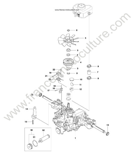 Transmission arriete R214AWD HUSQVARNA R214