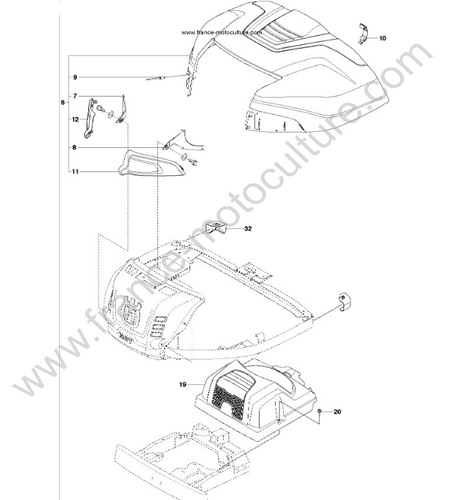 Capot arriere HUSQVARNA R214