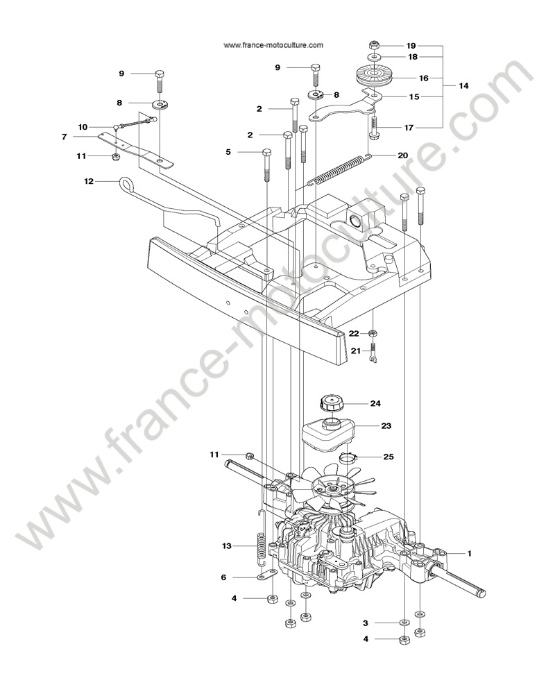 Chassis arriere 1 : HUSQVARNA - R216