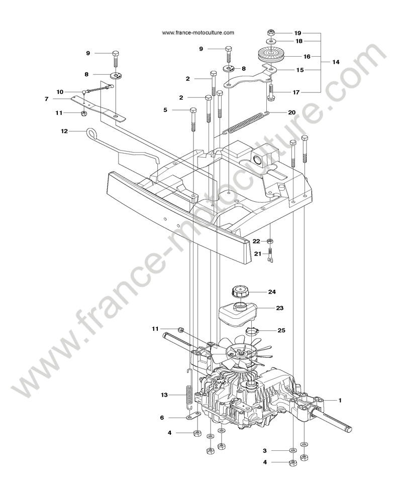 Chassis arriere 1 HUSQVARNA R216