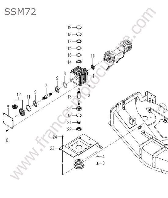 Renvoi angle - ssm72 ISEKI SF370