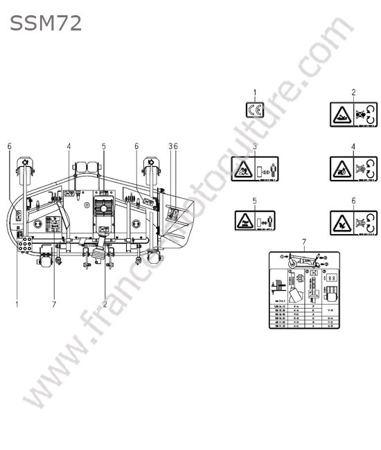 Etiquettes - ssm72 ISEKI SF370