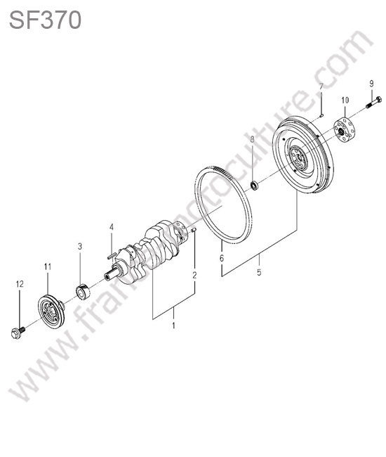 Vilebrequin / volant moteur ISEKI SF370