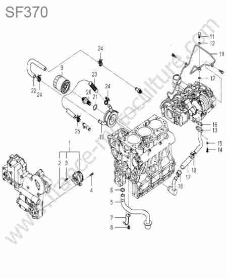 ISEKI - SF370 : Pompe huile / filtre / crepine