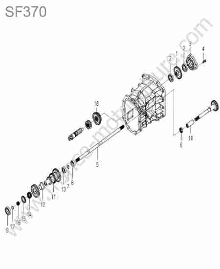 ISEKI - SF370 : Arbre entree transmission