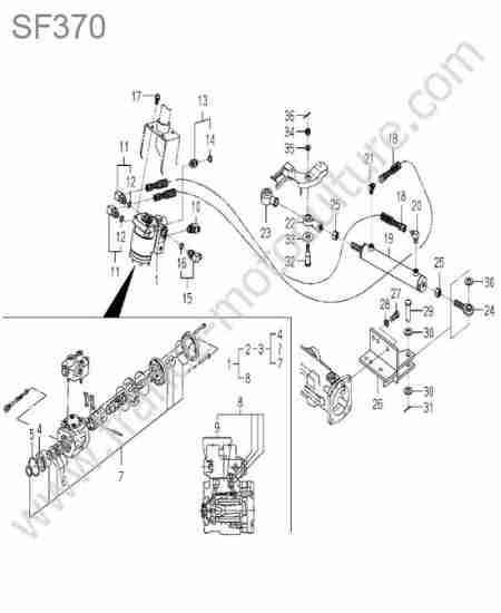 ISEKI - SF370 : Servodirection / verin