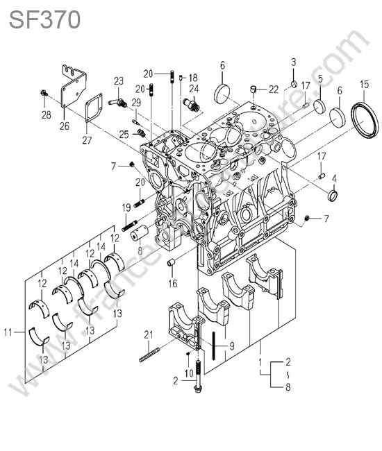 Bloc moteur ISEKI SF370