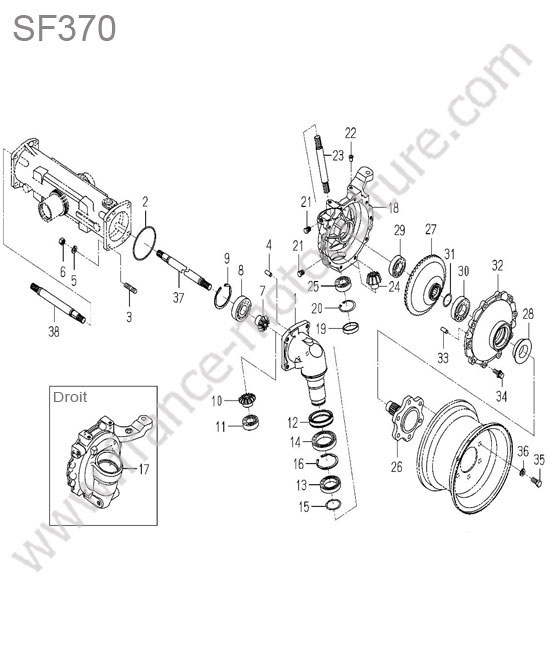 Reducteur arriere ISEKI SF370