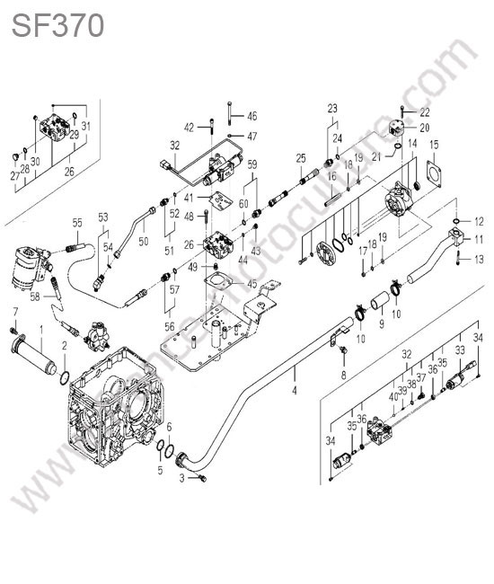 Pompe hydraulique / circuit : ISEKI - SF370