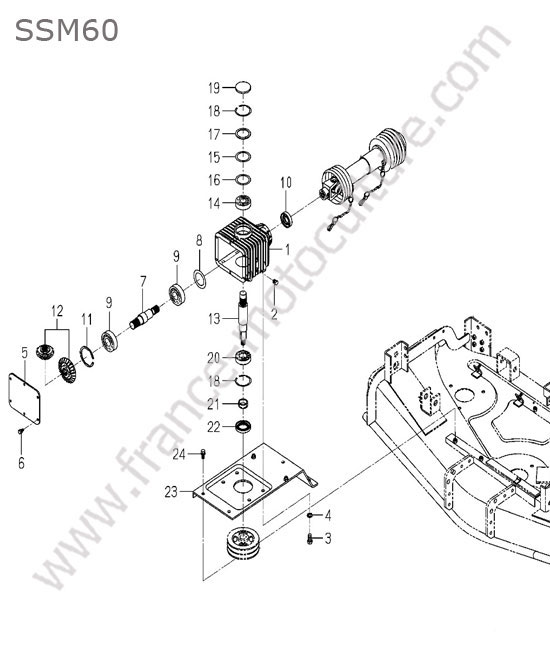 Renvoi angle - ssm60 ISEKI SF370