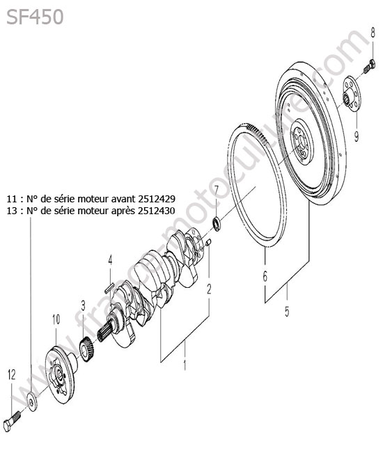 Vilebrequin - volant moteur ISEKI SF450