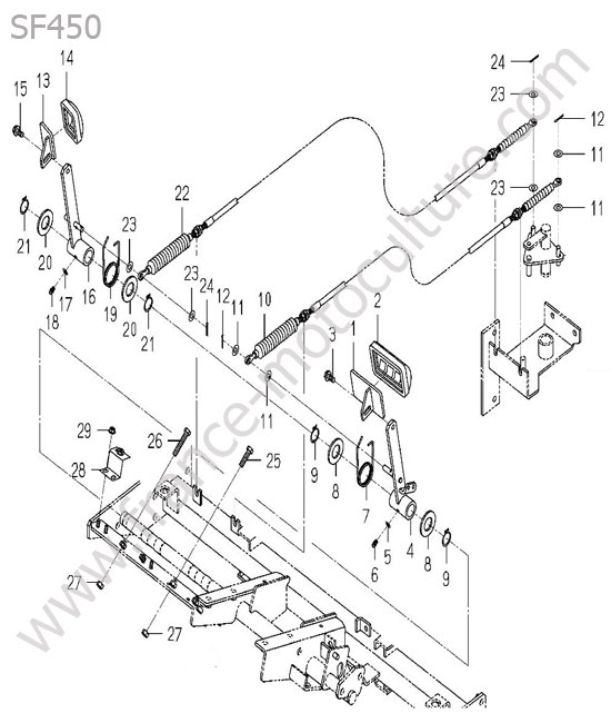 Pedale avancement ISEKI SF450