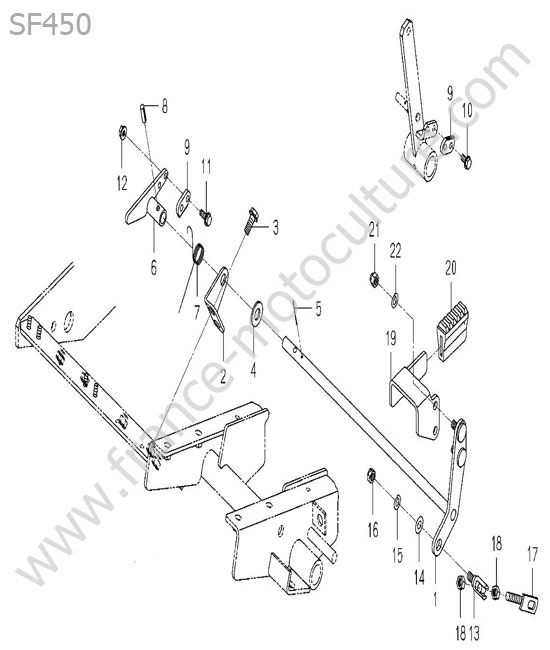 Pedale croisiere ISEKI SF450