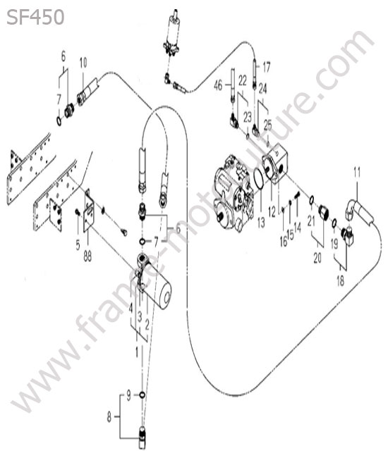 Circuit pompe hydraulique : ISEKI - SF450