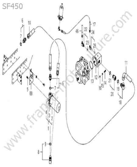 ISEKI - SF450 : Circuit pompe hydraulique