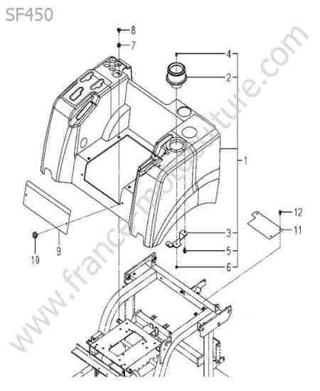 ISEKI - SF450 : Chassis arriere