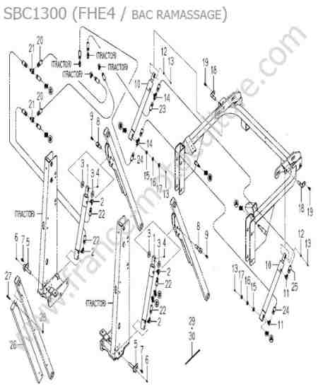 ISEKI - SF450 : Verin levage-bennage