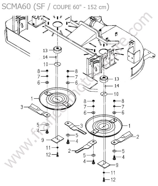 Couteau lame - plateau 60 ISEKI SF450